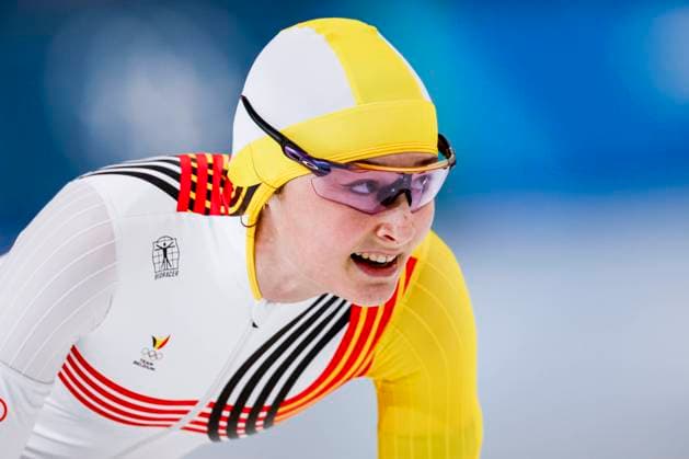 Fran Vanhoutte of Belgium looks exhausted after Women 1000m, Milano Cortina 2026 Winter Olympics: Day 3, Speed skating, Eisschnelllauf - Milano Cortina 2026 Winter Olympics: Day 3, Milano Speed Skating Stadium, February 9, 2026, Milan, Italy.