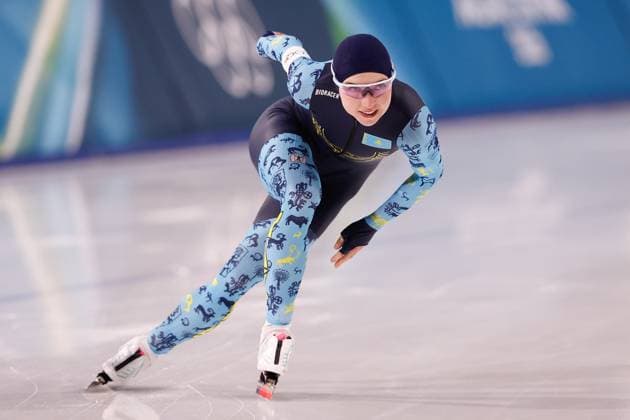MILAN , 09-02-2026 , Milano Speed skating, Eisschnelllauf Stadium , season 2025 2026 , Olympic Winter games, Winterspiele,Spiele, Summer games 2026 - Speed Skating 1000m ladies, Picture shows Elizaveta Golubeva Olympic Winter Games 2026 - Speed Skating 1000m ladies  x201439750x Copyright:
