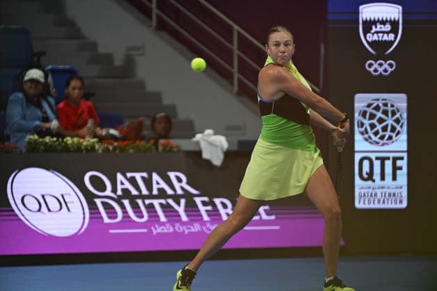 Qatar TotalEnergies Open 2026 - Day One DOHA, QATAR FEBRUARY 9: Amanda Anisimova of the United States in action against Karolina Pliskova of the Czech Republic in the first round on Day Two of the Qatar TotalEnergies Open, part of the Hologic WTA, Tennis Damen Tour, at the Khalifa International Tennis and Squash Complex on February 9, 2026 in Doha, Qatar. Doha Qatar  Copyright: xArturxWidakx originalFilename:widak-qatartot260209_npyA5.jpg