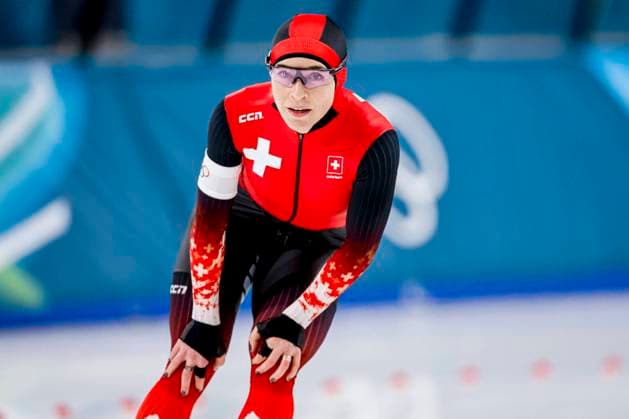 Kaitlyn McGregor of Switzerland looks on after Women 1000m, Milano Cortina 2026 Winter Olympics: Day 3, Speed skating, Eisschnelllauf - Milano Cortina 2026 Winter Olympics: Day 3, Milano Speed Skating Stadium, February 9, 2026, Milan, Italy.