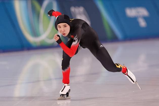 MILAN , 09-02-2026 , Milano Speed skating, Eisschnelllauf Stadium , Olympic Winter games, Winterspiele,Spiele, Summer games 2026 - Speed Skating 1000m ladies, Picture shows Mei Han Olympic Winter Games 2026 - Speed Skating 1000m ladies  x201440554x Copyright: