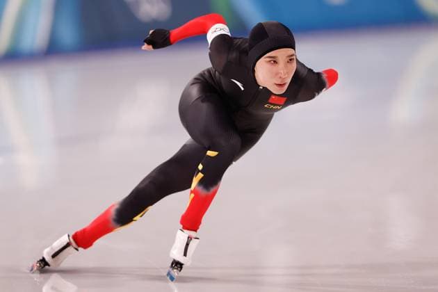 MILAN , 09-02-2026 , Milano Speed skating, Eisschnelllauf Stadium , Olympic Winter games, Winterspiele,Spiele, Summer games 2026 - Speed Skating 1000m ladies, Picture shows Mei Han Olympic Winter Games 2026 - Speed Skating 1000m ladies  x201440559x Copyright: