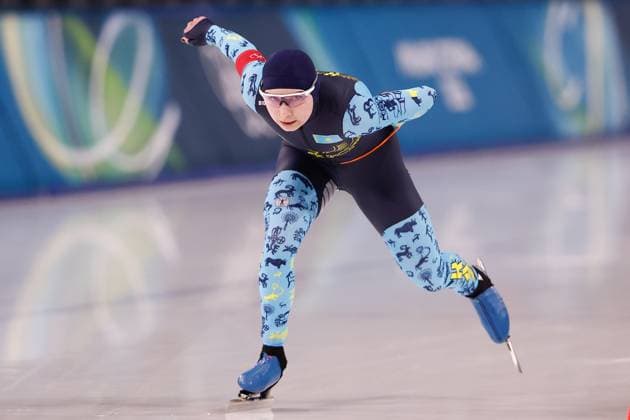MILAN , 09-02-2026 , Milano Speed skating, Eisschnelllauf Stadium , Olympic Winter games, Winterspiele,Spiele, Summer games 2026 - Speed Skating 1000m ladies, Picture shows Nadezhda Morozova Olympic Winter Games 2026 - Speed Skating 1000m ladies  x201440591x Copyright: