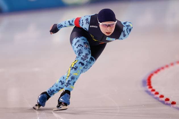MILAN , 09-02-2026 , Milano Speed skating, Eisschnelllauf Stadium , Olympic Winter games, Winterspiele,Spiele, Summer games 2026 - Speed Skating 1000m ladies, Picture shows Nadezhda Morozova Olympic Winter Games 2026 - Speed Skating 1000m ladies  x201440594x Copyright: