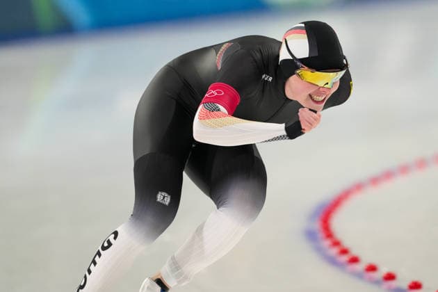 2026-02-09 - Milano Cortina 2026 Winter Olympics 1000m Women MILAN, ITALY - FEBRUARY 9: Anna Ostlender of Germany during the 1000m Women on day 3 of the Milano Cortina 2026 Winter Olympics at the Milano Speed skating, Eisschnelllauf Arena on February 9, 2026 in Milan, Italy Milan Milano Speed Skating Arena Italy Content not available for redistribution in The Netherlands directly or indirectly through any third parties. Copyright: xAndrexWeeningx