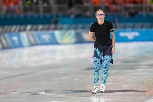 2026-02-09 - Milano Cortina 2026 Winter Olympics 1000m Women MILAN, ITALY - FEBRUARY 9: Elizaveta Golubeva of Kazakhstan during the 1000m Women on day 3 of the Milano Cortina 2026 Winter Olympics at the Milano Speed skating, Eisschnelllauf Arena on February 9, 2026 in Milan, Italy Milan Milano Speed Skating Arena Italy Content not available for redistribution in The Netherlands directly or indirectly through any third parties. Copyright: xAndrexWeeningx