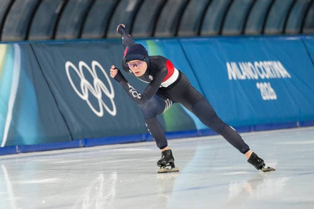 2026-02-09 - Milano Cortina 2026 Winter Olympics 1000m Women MILAN, ITALY - FEBRUARY 9: Nikola Zdrahalova of Czechia during the 1000m Women on day 3 of the Milano Cortina 2026 Winter Olympics at the Milano Speed skating, Eisschnelllauf Arena on February 9, 2026 in Milan, Italy Milan Milano Speed Skating Arena Italy Content not available for redistribution in The Netherlands directly or indirectly through any third parties. Copyright: xAndrexWeeningx