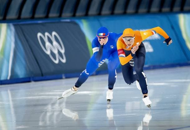 MILAN - Suzanne Schulting during the 1,000 meters of long track Speed skating, Eisschnelllauf at the Milan Speed Skating Stadium at the Milan Winter Olympics. ROBIN VAN LONKHUIJSEN ANP xVIxANPxSportx xxANPxIVx 550161338 originalFilename: 550161338.jpg