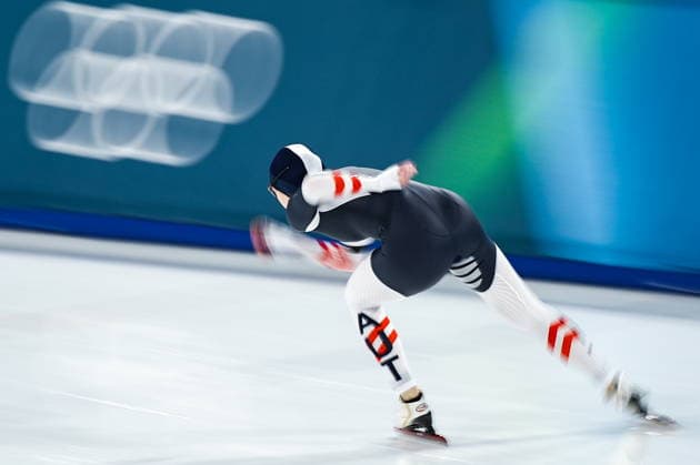 ITALY, MILAN - FEBRUARY 9, 2026: Jeannine Rosner of Austria competes in the women s Speed skating, Eisschnelllauf 1000m event at Milano Speed Skating Stadium during the 2026 Winter Olympic Games, Olympische Spiele, Olympia, OS Mikhail Tereshchenko TASS  88448056