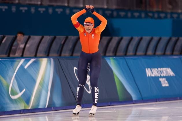 MILAN , 09-02-2026 , Milano Speed skating, Eisschnelllauf Stadium , Olympic Winter games, Winterspiele,Spiele, Summer games 2026 - Speed Skating 1000m ladies, Picture shows Jutta Leerdam Olympic Winter Games 2026 - Speed Skating 1000m ladies  x201440879x Copyright: