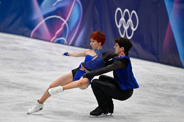 Evgeniia Lopareva And Geoffrey Brissaud At Figure skating, Eiskunstlauf Team Event Practice - Milan Evgeniia Lopareva and Geoffrey Brissaud of France during their practice of the Figure Skating Team Event at the Milano Cortina 2026 Winter Olympic Games, Olympische Spiele, Olympia, OS at Milano Ice Skating Arena on February 8, 2026 in Milan, Italy. Olivia Smart has tattoos of the olympic rings on her back. Photo by JMP ABACAPRESS.COM Milan Italy  Copyright: xJMP ABACAx