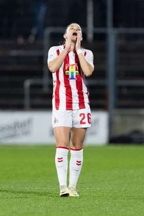 Google Pixel Frauen-Bundesliga: 1. FC Köln - SGS Essen; 09.02.2026 Martyna Wiankowska (1. FC Köln, 26) am 17. Spieltag der Google Pixel Frauen-Bundesliga im Spiel des 1. FC Köln gegen die SGS Essen am 09.02.2026 im Franz-Kremer-Stadion in Köln. Copyright: xBEAUTIFULxSPORTS Meuselx