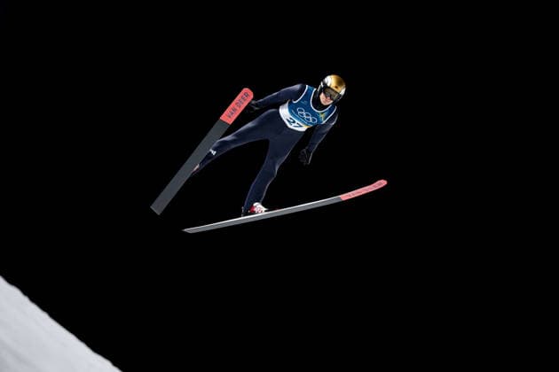 WELLINGER Andreas (Deutschland), ITA, Olympische Spiele Milano Cortina 2026, Olympia, Skispringen, Normalschanze Einzel Herren, 09.02.2026 ITA, Olympische Spiele Milano Cortina 2026, Olympia, Skispringen, Normalschanze Einzel Herren, 09.02.2026 Predazzo *** WELLINGER Andreas Germany , ITA, Olympic Games Milano Cortina 2026, Olympic Games, Ski Jumping, Normal Hill Individual Men, 09 02 2026 ITA, Olympic Games Milano Cortina 2026, Olympic Games, Ski Jumping, Normal Hill Individual Men, 09 02 2026 Predazzo Copyright: xEibner-Pressefoto Memmlerx EP_MMR