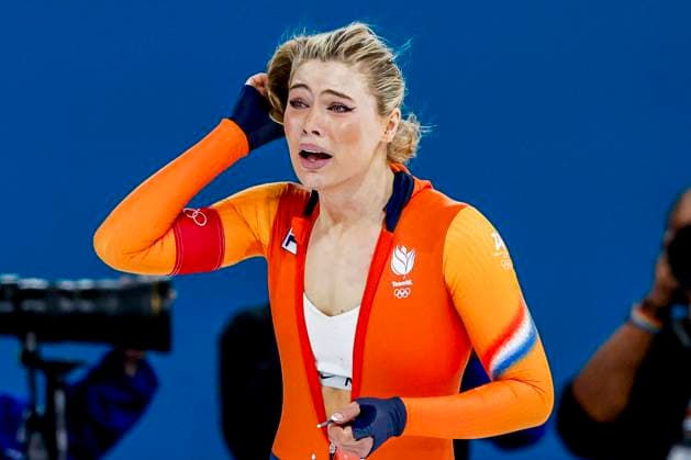 winner Jutta Leerdam of the Netherlands in disbelief after Women 1000m, Milano Cortina 2026 Winter Olympics: Day 3, Speed skating, Eisschnelllauf - Milano Cortina 2026 Winter Olympics: Day 3, Milano Speed Skating Stadium, February 9, 2026, Milan, Italy.