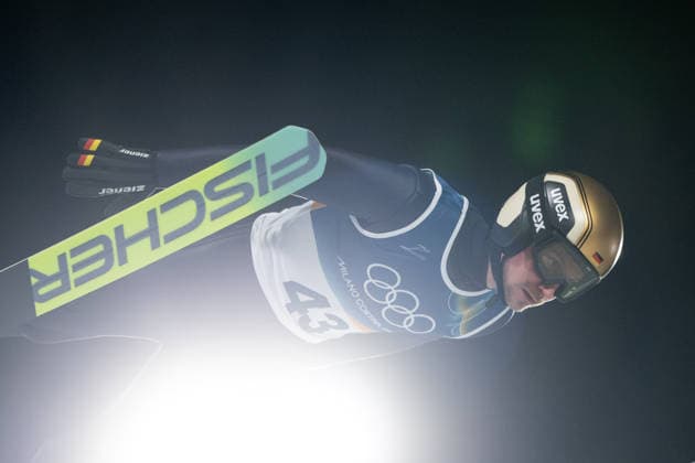 HOFFMANN Felix (Deutschland), ITA, Olympische Spiele Milano Cortina 2026, Olympia, Skispringen, Normalschanze Einzel Herren, 09.02.2026 ITA, Olympische Spiele Milano Cortina 2026, Olympia, Skispringen, Normalschanze Einzel Herren, 09.02.2026 Predazzo *** HOFFMANN Felix Germany , ITA, Olympic Games Milano Cortina 2026, Olympic Games, Ski Jumping, Normal Hill Individual Men, 09 02 2026 ITA, Olympic Games Milano Cortina 2026, Olympic Games, Ski Jumping, Normal Hill Individual Men, 09 02 2026 Predazzo Copyright: xEibner-Pressefoto Memmlerx EP_MMR