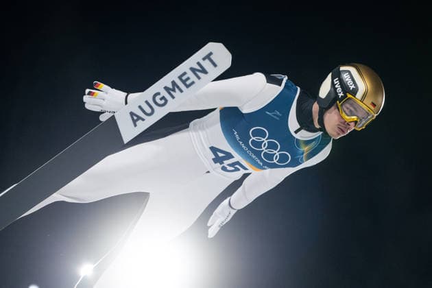 RAIMUND Philipp (Deutschland), ITA, Olympische Spiele Milano Cortina 2026, Olympia, Skispringen, Normalschanze Einzel Herren, 09.02.2026 ITA, Olympische Spiele Milano Cortina 2026, Olympia, Skispringen, Normalschanze Einzel Herren, 09.02.2026 Predazzo *** RAIMUND Philipp Germany , ITA, Olympic Games Milano Cortina 2026, Olympic Games, Ski Jumping, Normal Hill Individual Men, 09 02 2026 ITA, Olympic Games Milano Cortina 2026, Olympic Games, Ski Jumping, Normal Hill Individual Men, 09 02 2026 Predazzo Copyright: xEibner-Pressefoto Memmlerx EP_MMR