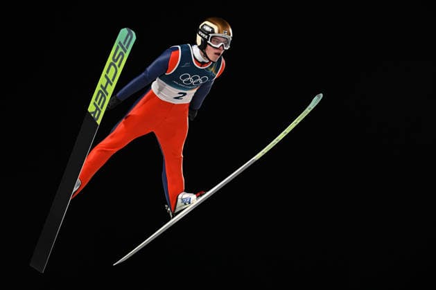 Predazzo, Italy, February 09th 2026. Vilho Palosaari of Finland in action during the Ski jumping, Skispringen, Ski, nordisch Mens Normal Hill Individual competition of the Olympic Winter games, Winterspiele,Spiele, Summer games 2026 in Predazzo, Italy. (Photo by Igor Kupljenik Sports Press Photo)  Copyright: xIgorxKupljenikx xSPPx Sportspressphoto_SPR90590