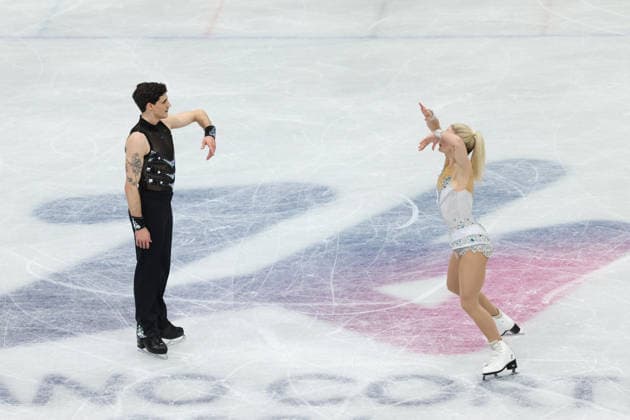 February 9, 2026, Milan, Lombardy, Italy: PIPER GILLES and PAUL POIRIER of Canada in the Ice Dance Rhythm Dance of the Figure skating, Eiskunstlauf Team Event at the Milano Cortina 2026 Winter Olympic Games, Olympische Spiele, Olympia, OS Olympics 2026: Milano Cortina: Figure Skating Ice Dance Rhythm Dance  - ZUMAc179 20260209_oly_c179_075 Copyright: xMickaelxChavetx