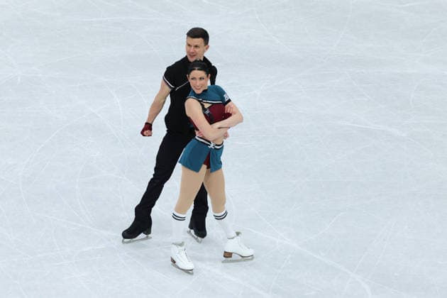 February 9, 2026, Milan, Lombardy, Italy: CHARLENE GUIGNARD and MARCO FABBRI of Italy in the Ice Dance Rhythm Dance of the Figure skating, Eiskunstlauf Team Event at the Milano Cortina 2026 Winter Olympic Games, Olympische Spiele, Olympia, OS Milan Italy - ZUMAc179 20260209_oly_c179_086 Copyright: xMickaelxChavetx