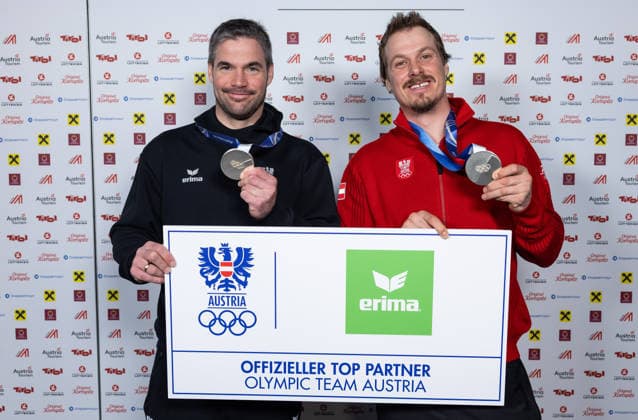 OLYMPICS - Winter Olympic Games, Olympische Spiele, Olympia, OS Milano Cortina 2026 BORMIO,ITALY,09.FEB.26 - OLYMPICS, ALPINE SKIING - Winter Olympic Games Milano Cortina 2026, team combined, downhill, men, press conference, PK, Pressekonferenz Ski Austria. Image shows Vincent Kriechmayr and Manuel Feller (AUT). Keywords: medals.  GEPAxpictures xHaraldxSteiner