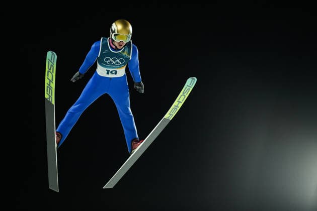 Milano Cortina 2026 Winter Olympics VAL DI FIEMME, ITALY - FEBRUARY 09: Danil Vassilyev of Kazakhstan competes during the Men s Normal Hill Individual First Round on day three of the Milano Cortina 2026 Winter Olympic Games, Olympische Spiele, Olympia, OS at Predazzo Ski jumping, Skispringen, Ski, nordisch Stadium on February 09, 2026 in Val di Fiemme, Italy. Cemal Yurttas Anadolu Italy Italy. Editorial use only. Please get in touch for any other usage.  Copyright: x2026xAnadoluxCemalxYurttasx