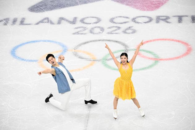MILAN, ITALY 20260209 Ice dancers Shiyue Wang and Xinqu Liu, China, skate in the rhythmic dance at the Milan Ice Skating Arena during the Milan Olympics. *** Image included in the SPORTS PACKAGE. For others PAID IMAGE *** MILANO ITALY x10070x *** MILAN, ITALY 20260209 Ice dancers Shiyue Wang and Xinqu Liu, China, skate in the rhythmic dance at the Milan Ice Skating Arena during the Milan Olympics Image included in the SPORTS PACKAGE For others PAID IMAGE MILANO ITALY x10070x  Copyright: xJessicaxGow TTx 2026 OLYMPICS ICE DANCING