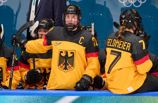 Daria Gleissner of Germany at the preliminary women Ice hockey, Eishockey match Group B Germany - France of the Milano Cortina 2026 Winter Olympic Games, Olympische Spiele, Olympia, OS at Milano Rho Ice Hockey Arena on February 9, 2026 in Milan, Italy.