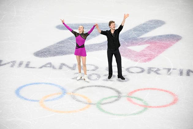MILANO, ITALIEN 20260209 Isdansarna Milla Ruud Reitan och Nikolaj Majorov, Sverige, aker i den rytmiska dansen i Milano Ice Skating Arena under OS i Milano. *** Bilden ingar i SPORTPAKET. För övriga BETALBILD *** MILANO ITALIEN x10070x *** MILANO, ITALY 20260209 Ice dancers Milla Ruud Reitan and Nikolaj Majorov, Sweden, skate in the rhythmic dance in the Milano Ice Skating Arena during the Milan Olympics Picture in SPORT PACKAGE For others PAY PICTURE MILANO ITALY x10070x  Copyright: xJessicaxGow TTx OS 2026 ISDANS