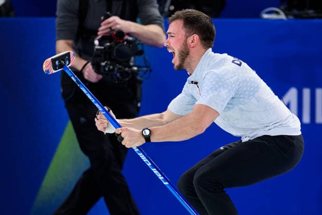 260209 Korey Dropkin of USA competes in a round robin mixed doubles curling semifinal match between Great Britain and Sweden during day 3 of the 2026 Winter Olympics on February 9, 2026 in Cortina. Photo: Jon Olav Nesvold BILDBYRAN COP 217 JE0114 curling Olympic Games, Olympische Spiele, Olympia, OS olympics winter olympics os ol olympiska spel vinter-os olympiske leker milano cortina 2026 milan cortina 2026 milano cortina 2026 olympic games milano cortina 2026 winter olympic games milano cortina-os milano cortina-ol vinter-ol 3 bbeng *** 260209 Korey Dropkin of USA competes in a round robin mixed doubles curling semifinal match between Great Britain and Sweden during day 3 of the 2026 Winter Olympics on February 9, 2026 in Cortina Photo Jon Olav Nesvold BILDBYRAN COP 217 JE0114 curling olympic games olympics winter olympics os ol olympiska spel vinter os olympiske leker milano cortina 2026 milan cortina 2026 milano cortina 2026 olympic games milano cortina 2026 winter olympic games milano cortina os milano cortina ol vinter ol 3 bbeng  Copyright: JONxOLAVxNESVOLD BB260209JE034