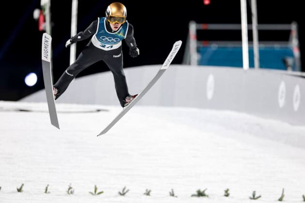 OLYMPICS - Winter Olympic Games, Olympische Spiele, Olympia, OS Milano Cortina 2026 VAL DI FIEMME,ITALY,09.FEB.26 - OLYMPICS, Ski jumping, Skispringen, Ski, nordisch - Winter Olympic Games Milano Cortina 2026, normal hill, men, individual. Image shows Valentin Foubert (FRA).  GEPAxpictures xMatthiasxTrinkl