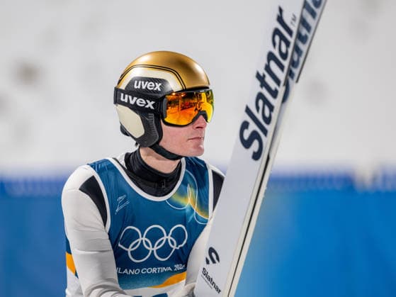 OLYMPICS - Winter Olympic Games, Olympische Spiele, Olympia, OS Milano Cortina 2026 VAL DI FIEMME,ITALY,09.FEB.26 - OLYMPICS, Ski jumping, Skispringen, Ski, nordisch - Winter Olympic Games Milano Cortina 2026, normal hill, men, individual. Image shows Domen Prevc (SLO).  GEPAxpictures xOliverxLerch