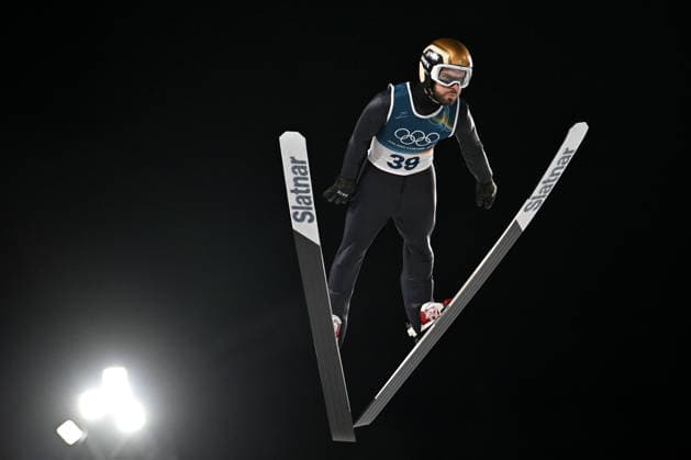 Predazzo, Italy, February 09th 2026. Vladimir Zografski of Bulgaria in action during the Ski jumping, Skispringen, Ski, nordisch Mens Normal Hill Individual competition of the Olympic Winter games, Winterspiele,Spiele, Summer games 2026 in Predazzo, Italy. (Photo by Igor Kupljenik Sports Press Photo)  Copyright: xIgorxKupljenikx xSPPx Sportspressphoto_SPR90628