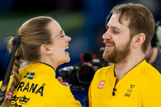 260209 Isabella Wrana and Rasmus Wrana of Sweden celebrate after winning a round robin mixed doubles curling semifinal match between Great Britain and Sweden during day 3 of the 2026 Winter Olympics on February 9, 2026 in Cortina. Photo: Jon Olav Nesvold BILDBYRAN COP 217 JE0114 curling Olympic Games, Olympische Spiele, Olympia, OS olympics winter olympics os ol olympiska spel vinter-os olympiske leker milano cortina 2026 milan cortina 2026 milano cortina 2026 olympic games milano cortina 2026 winter olympic games milano cortina-os milano cortina-ol vinter-ol 3 bbeng jubel *** 260209 Isabella Wrana and Rasmus Wrana of Sweden celebrate after winning a round robin mixed doubles curling semifinal match between Great Britain and Sweden during day 3 of the 2026 Winter Olympics on February 9, 2026 in Cortina Photo Jon Olav Nesvold BILDBYRAN COP 217 JE0114 curling olympic games olympics winter olympics os ol olympiska spel vinter os olympiske leker milano cortina 2026 milan cortina 2026 milano cortina 2026 olympic games milano cortina 2026 winter olympic games milano cortina os milano cortina ol vinter ol 3 bbeng jubel  Copyright: JONxOLAVxNESVOLD BB260209JE041