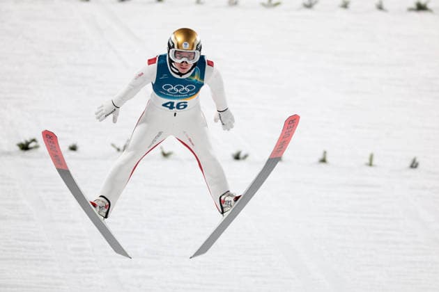 OLYMPICS - Winter Olympic Games, Olympische Spiele, Olympia, OS Milano Cortina 2026 VAL DI FIEMME,ITALY,09.FEB.26 - OLYMPICS, Ski jumping, Skispringen, Ski, nordisch - Winter Olympic Games Milano Cortina 2026, normal hill, men, individual. Image shows Daniel Tschofenig (AUT).  GEPAxpictures xMatthiasxTrinkl