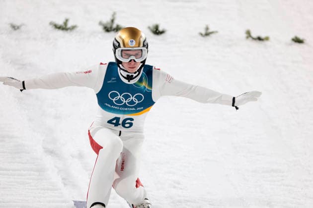 OLYMPICS - Winter Olympic Games, Olympische Spiele, Olympia, OS Milano Cortina 2026 VAL DI FIEMME,ITALY,09.FEB.26 - OLYMPICS, Ski jumping, Skispringen, Ski, nordisch - Winter Olympic Games Milano Cortina 2026, normal hill, men, individual. Image shows Daniel Tschofenig (AUT).  GEPAxpictures xMatthiasxTrinkl