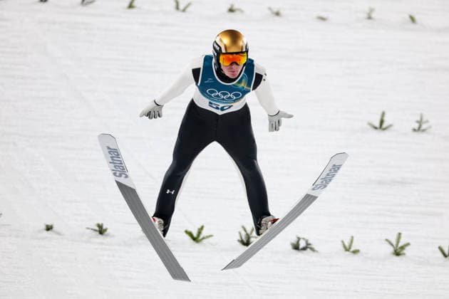OLYMPICS - Winter Olympic Games, Olympische Spiele, Olympia, OS Milano Cortina 2026 VAL DI FIEMME,ITALY,09.FEB.26 - OLYMPICS, Ski jumping, Skispringen, Ski, nordisch - Winter Olympic Games Milano Cortina 2026, normal hill, men, individual. Image shows Domen Prevc (SLO).  GEPAxpictures xMatthiasxTrinkl