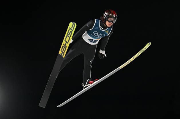 Predazzo, Italy, February 09th 2026. Ren Nikaido of Japan in action during the Ski jumping, Skispringen, Ski, nordisch Mens Normal Hill Individual competition of the Olympic Winter games, Winterspiele,Spiele, Summer games 2026 in Predazzo, Italy. (Photo by Igor Kupljenik Sports Press Photo)  Copyright: xIgorxKupljenikx xSPPx Sportspressphoto_SPR90636