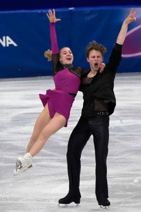 Milla Ruud Reitan and Nikolaj Majorov of Sweden during the Ice Dance Rhythm Dance Individual Event at the Milano Figure skating, Eiskunstlauf Arena in Milan, Italy on Monday, February 9, 2026.  OLY20260209112 RichardxEllis