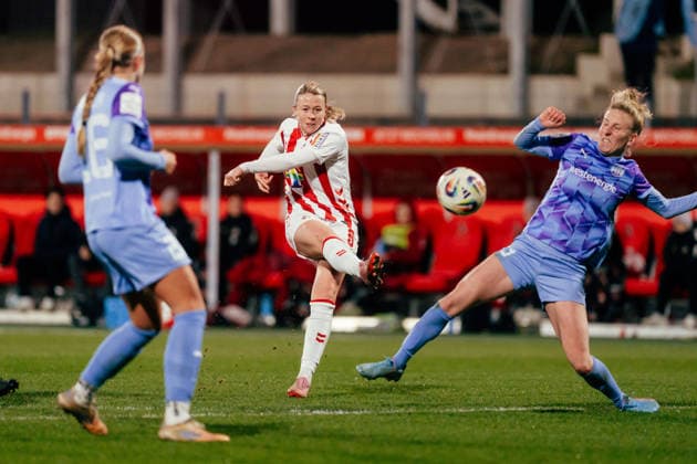09.02.26, Frauen, Fussball, Google Pixel Frauen Bundesliga, Saison 2025 2026, 1. FC Köln - SGS Essen, 17. Spieltag Sandra Maria Jessen ( 6- 1. FC Köln) Schuss Köln Franz-Kremer-Stadion NRW Deutschland