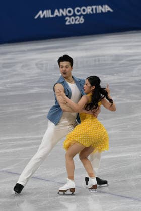 Winter Olympics - Figure skating, Eiskunstlauf Team Event Ice Dance-Rhythm Dance - Milan Liu Xinyu and Wang Shiyue of Team China compete in the figure skating team event ice dance-rhythm dance during the Milano Cortina 2026 Winter Olympic Games, Olympische Spiele, Olympia, OS at Milano Ice Skating Arena in Milan on February 9, 2026. Photo by Alexis Jumeau ABACAPRESS.COM Milan Italy  Copyright: xJMP ABACAx