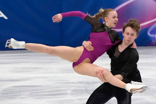 Milla Ruud Reitan and Nikolaj Majorov of Sweden during the Ice Dance Rhythm Dance Individual Event at the Milano Figure skating, Eiskunstlauf Arena in Milan, Italy on Monday, February 9, 2026.  OLY20260209111 RichardxEllis
