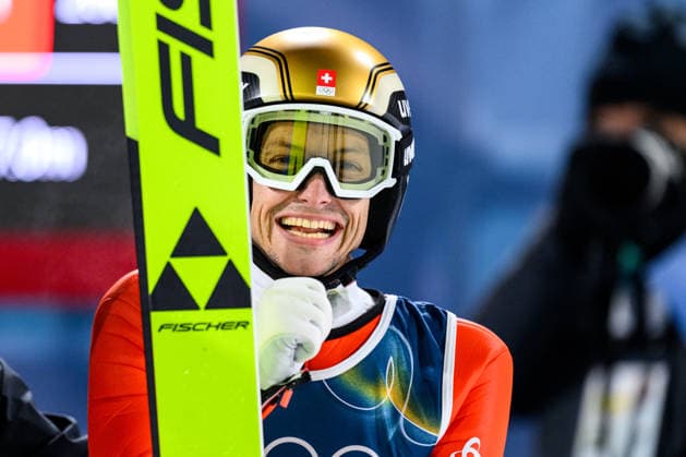 260209 Gregor Deschwanden of Switzerland celebrates after competing in the second run in the men s normal hill individual Ski jumping, Skispringen, Ski, nordisch test run during day 3 of the 2026 Winter Olympics on February 9, 2026 in Predazzo. Photo: Maxim Thore BILDBYRAN kod MT MT0968 backhoppning ski jumping skihopping Olympic Games, Olympische Spiele, Olympia, OS olympics winter olympics os ol olympiska spel vinter-os olympiske leker milano cortina 2026 milan cortina 2026 milano cortina 2026 olympic games milano cortina 2026 winter olympic games milano cortina-os milano cortina-ol vinter-ol 3 bbeng jubel *** 260209 Gregor Deschwanden of Switzerland celebrates after competing in the second run in the men s normal hill individual ski jumping test run during day 3 of the 2026 Winter Olympics on February 9, 2026 in Predazzo Photo Maxim Thore BILDBYRAN kod MT MT0968 backhoppning ski jumping skihopping olympic games olympics winter olympics os ol olympiska spel vinter os olympiske leker milano cortina 2026 milan cortina 2026 milano cortina 2026 olympic games milano cortina 2026 winter olympic games milano cortina os milano cortina ol vinter ol 3 bbeng jubel  Copyright: MAXIMxTHORE BB260209MT144