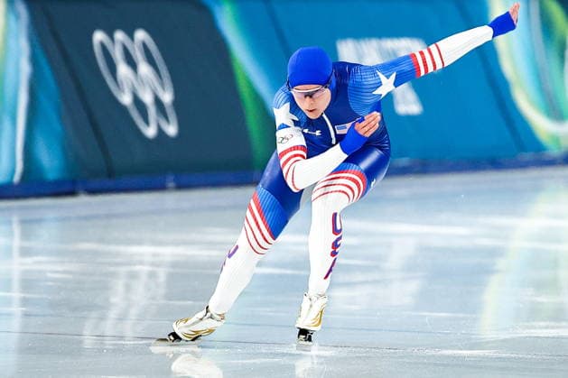 ITALY, MILAN - FEBRUARY 9, 2026: Brittany Bowe of the USA competes in the women s Speed skating, Eisschnelllauf 1000m event at Milano Speed Skating Stadium during the 2026 Winter Olympic Games, Olympische Spiele, Olympia, OS Mikhail Tereshchenko TASS  88452597