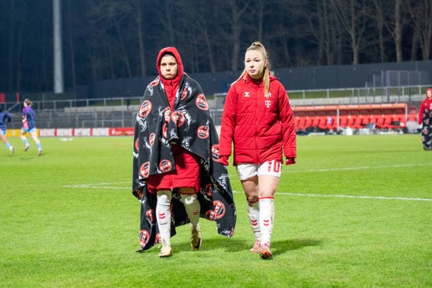 Deutschland: Google Pixel Frauen-Bundesliga 2025 26 1.FC Köln vs SGS Essen, 17. Spieltag - 09.02.2026 - Franz-Kremer-Stadion (NRW) Weronika Zawistowska (1.FC Köln, 10) Martyna Wiankowska (1.FC Köln, 26) Copyright: xOrhanxHabashx