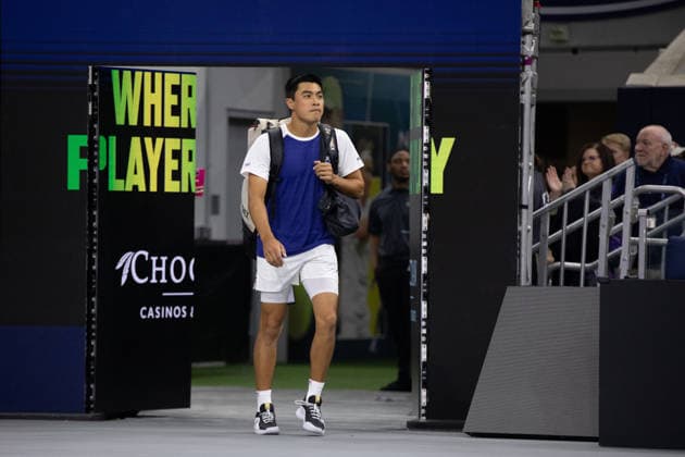 February 9, 2026, Frisco, Texas, USA: BRANDON NAKASHIMA (USA) is introduced before a menÃ¢â‚¬â ¢s singles match at 2026 Nexo Dallas Open at The Ford Center at The Star in Frisco, Texas. Nakishima defeated Bellucci, 6:3, 6:4. Frisco USA - ZUMAh193 20260209_zsp_h193_001 Copyright: xDanielxMcGregor-Huyerx