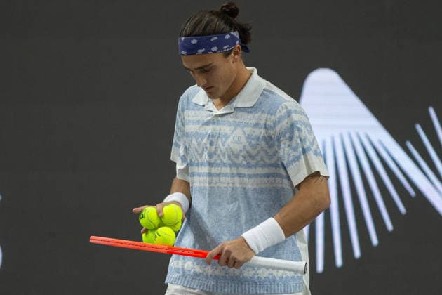 February 9, 2026, Frisco, Texas, USA: MATTIA BELLUCI (ITA) looks to serve during a menÃ¢â‚¬â ¢s singles match at 2026 Nexo Dallas Open at The Ford Center at The Star in Frisco, Texas. Nakishima defeated Bellucci, 6:3, 6:4. Frisco USA - ZUMAh193 20260209_zsp_h193_017 Copyright: xDanielxMcGregor-Huyerx