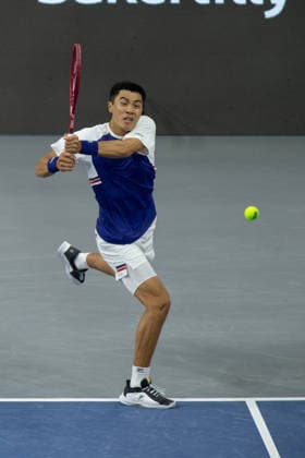 February 9, 2026, Frisco, Texas, USA: BRANDON NAKASHIMA (USA) uses a forehand during a menÃ¢â‚¬â ¢s singles match at 2026 Nexo Dallas Open at The Ford Center at The Star in Frisco, Texas. Nakishima defeated Bellucci, 6:3, 6:4. Frisco USA - ZUMAh193 20260209_zsp_h193_040 Copyright: xDanielxMcGregor-Huyerx