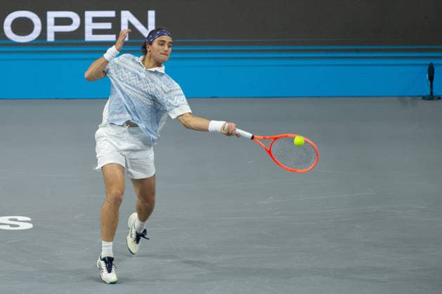 February 9, 2026, Frisco, Texas, USA: MATTIA BELLUCI (ITA) uses a forehand during a menÃ¢â‚¬â ¢s singles match at 2026 Nexo Dallas Open at The Ford Center at The Star in Frisco, Texas. Nakishima defeated Bellucci, 6:3, 6:4. Frisco USA - ZUMAh193 20260209_zsp_h193_043 Copyright: xDanielxMcGregor-Huyerx