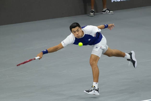 February 9, 2026, Frisco, Texas, USA: BRANDON NAKASHIMA (USA) uses a forehand during a menÃ¢â‚¬â ¢s singles match at 2026 Nexo Dallas Open at The Ford Center at The Star in Frisco, Texas. Nakishima defeated Bellucci, 6:3, 6:4. Frisco USA - ZUMAh193 20260209_zsp_h193_044 Copyright: xDanielxMcGregor-Huyerx