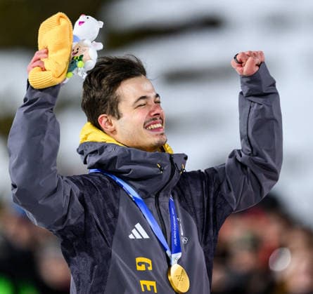 260209 Philipp Raimund of Germany celebrates winning in in the men s normal hill individual Ski jumping, Skispringen, Ski, nordisch test run during day 3 of the 2026 Winter Olympics on February 9, 2026 in Predazzo. Photo: Maxim Thore BILDBYRAN kod MT MT0968 backhoppning ski jumping skihopping Olympic Games, Olympische Spiele, Olympia, OS olympics winter olympics os ol olympiska spel vinter-os olympiske leker milano cortina 2026 milan cortina 2026 milano cortina 2026 olympic games milano cortina 2026 winter olympic games milano cortina-os milano cortina-ol vinter-ol 3 bbeng jubel *** 260209 Philipp Raimund of Germany celebrates winning in in the men s normal hill individual ski jumping test run during day 3 of the 2026 Winter Olympics on February 9, 2026 in Predazzo Photo Maxim Thore BILDBYRAN kod MT MT0968 backhoppning ski jumping skihopping olympic games olympics winter olympics os ol olympiska spel vinter os olympiske leker milano cortina 2026 milan cortina 2026 milano cortina 2026 olympic games milano cortina 2026 winter olympic games milano cortina os milano cortina ol vinter ol 3 bbeng jubel  Copyright: MAXIMxTHORE BB260209MT158